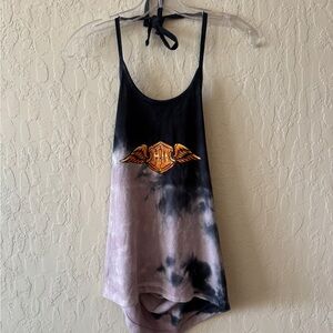 NWT Harley-Davidson Black and Purple Tie Dye Halter Camisole